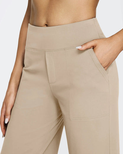 Women's Stretch High Waist Flare Pants – Casual Office Wear