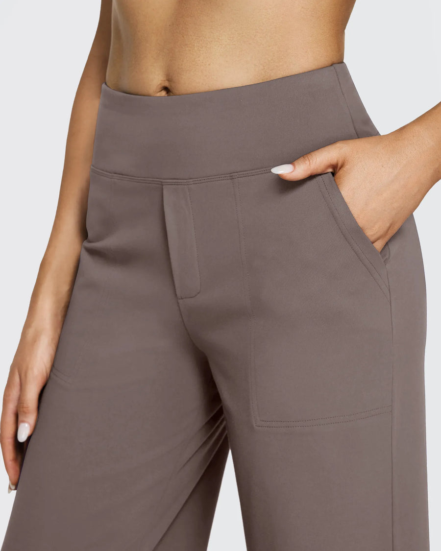 Women's Stretch High Waist Flare Pants – Casual Office Wear