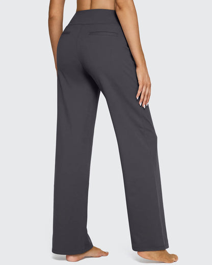 Women's Stretch High Waist Flare Pants – Casual Office Wear