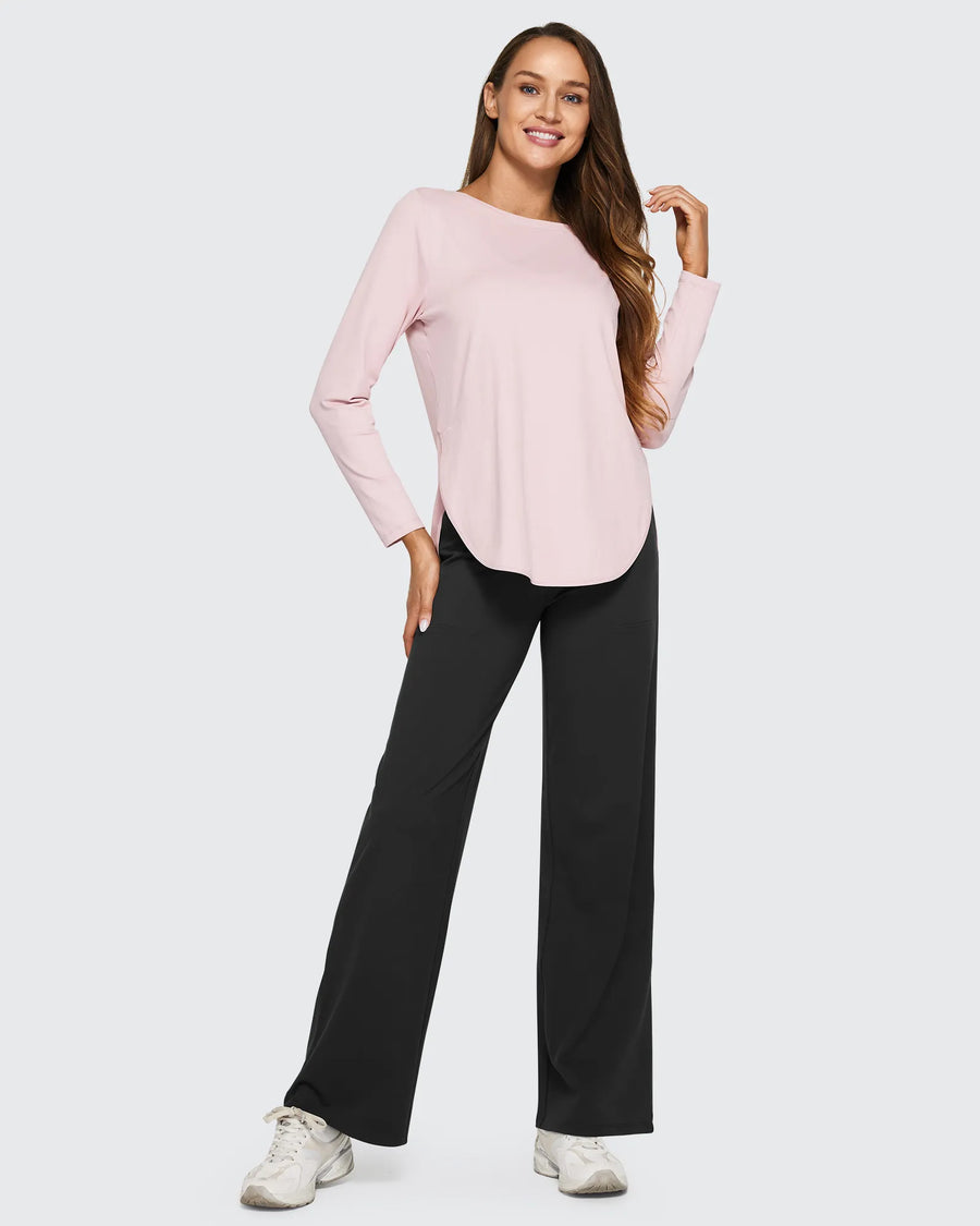 Women's Stretch High Waist Flare Pants – Casual Office Wear