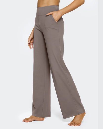 Women's Stretch High Waist Flare Pants – Casual Office Wear