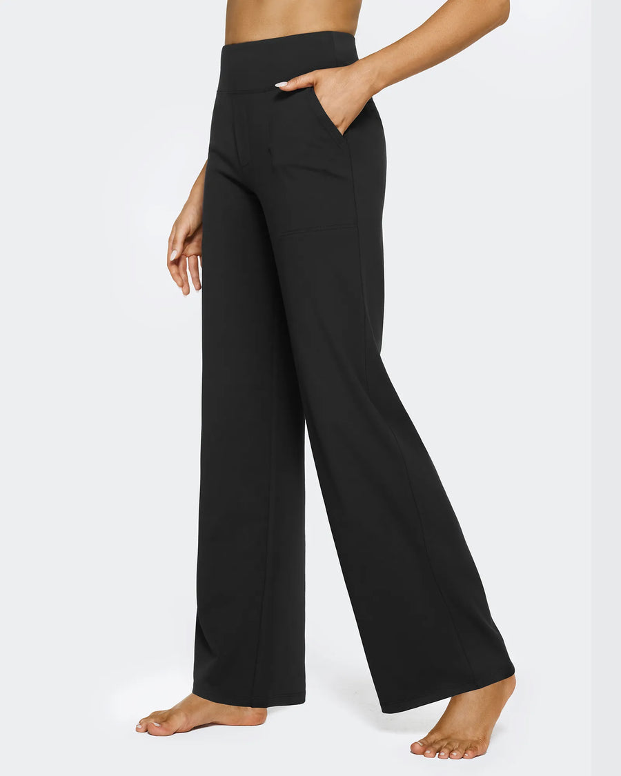 Women's Stretch High Waist Flare Pants – Casual Office Wear
