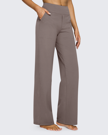 Women's Stretch High Waist Flare Pants – Casual Office Wear